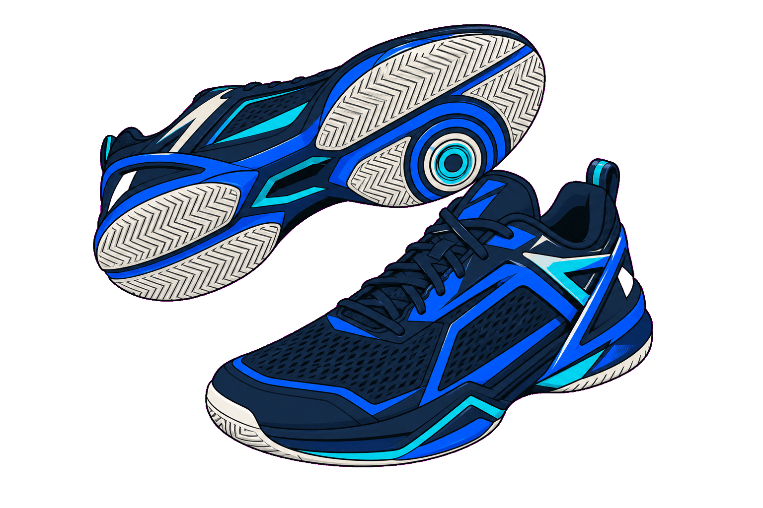 Scarpe da padel illustrate in stile comic